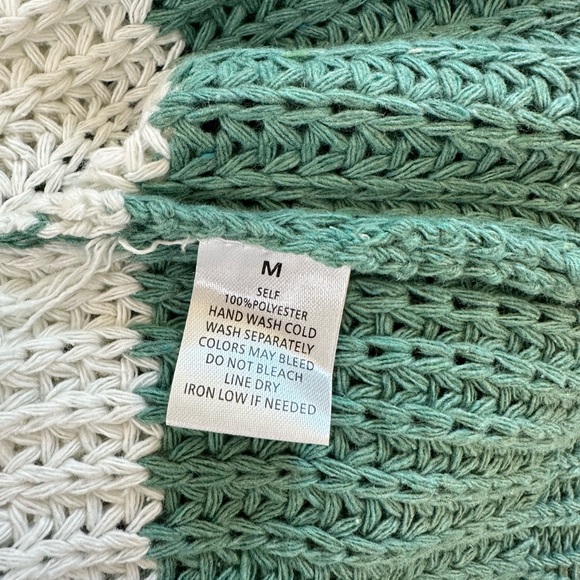 NWT CROCHETED DOLMAN SLEEVE SWEATER STRIPED - Picture 9 of 9